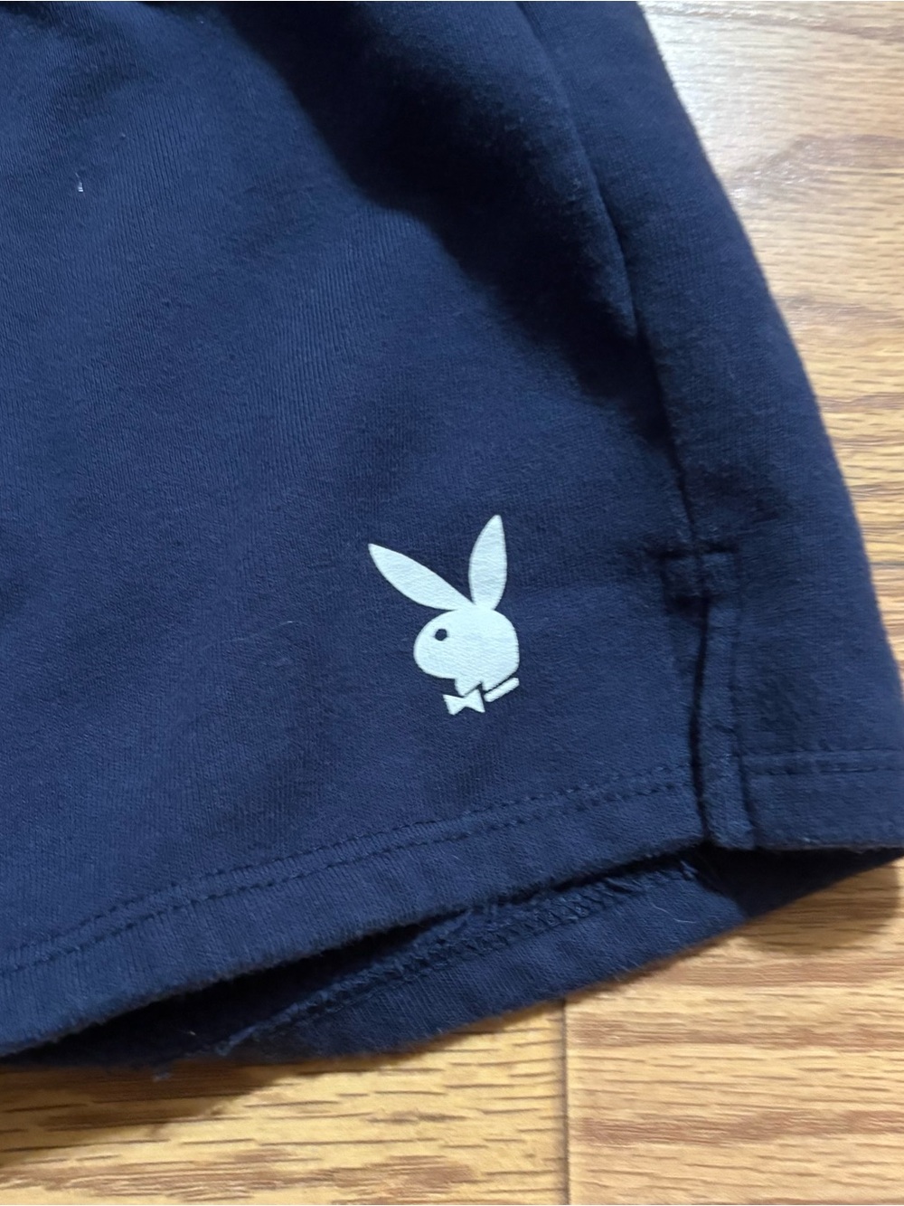 Playboy Bunny Logo Pacsun Blue White Sweat Lounge Shorts XS - Picture 3 of 6